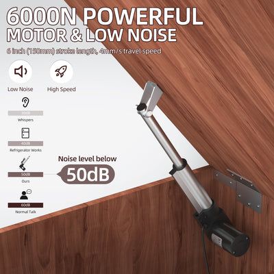 6000N/1320lb 6" /150mm Stroke Waterproof Motion Linear Actuator with Switch Controller