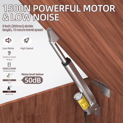 1500N/330lb 200mm/8" Stroke 10mm/s 12V Linear Actuator with Reverse Polarity Switch
