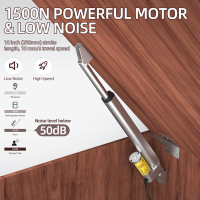 1500N/330lb 250mm/10" Stroke 10mm/s 12V Linear Actuator with Reverse Polarity Switch