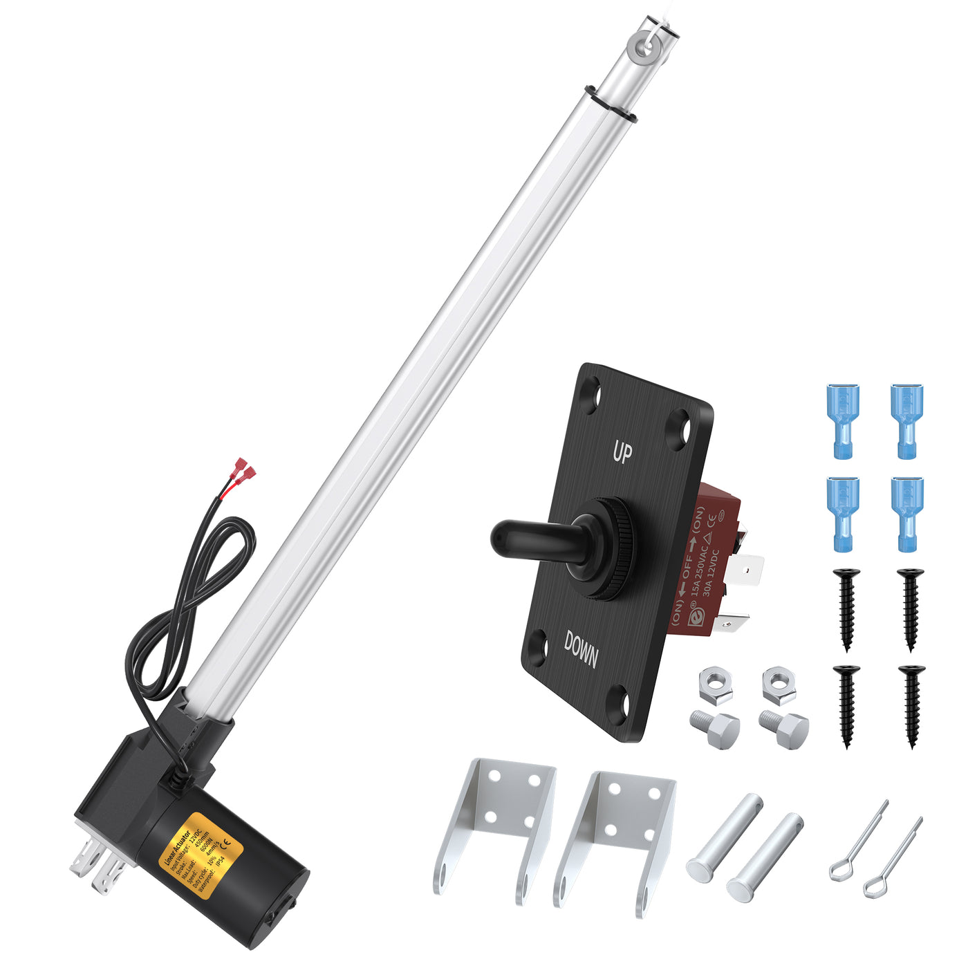 6000N/1320lb 450mm/18" Stroke 4mm/s 12V Linear Actuator with Switch Controller