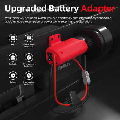 Milwaukee M12 Battery Adapter with Switch & Fuse | 12V Power Wheels Converter | DIY Power Dock Connector | 12 AWG Wire