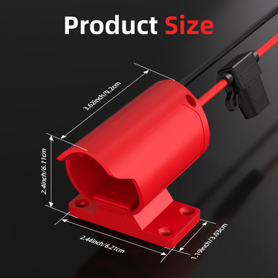 Milwaukee M12 Battery Adapter with Switch & Fuse | 12V Power Wheels Converter | DIY Power Dock Connector | 12 AWG Wire