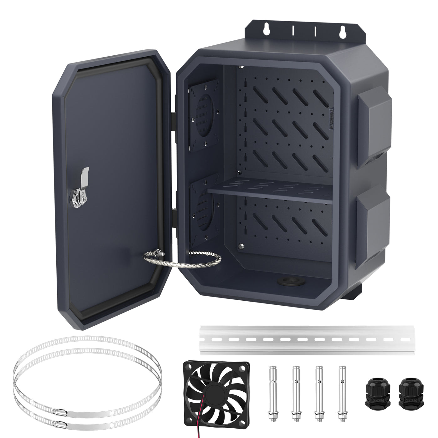 Electrical Closure Box Outdoor Weatherproof Vented Metal Electrical Enclosure Box - 15.7