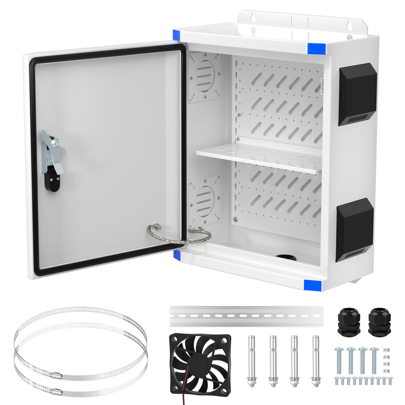 Outdoor Electrical Box NEMA Enclosure with 12V Cooling Fan - 19.7"x15.7"x7.9"