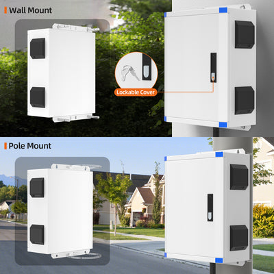 Outdoor Electrical Box NEMA Enclosure with 12V Cooling Fan - 19.7"x15.7"x7.9"
