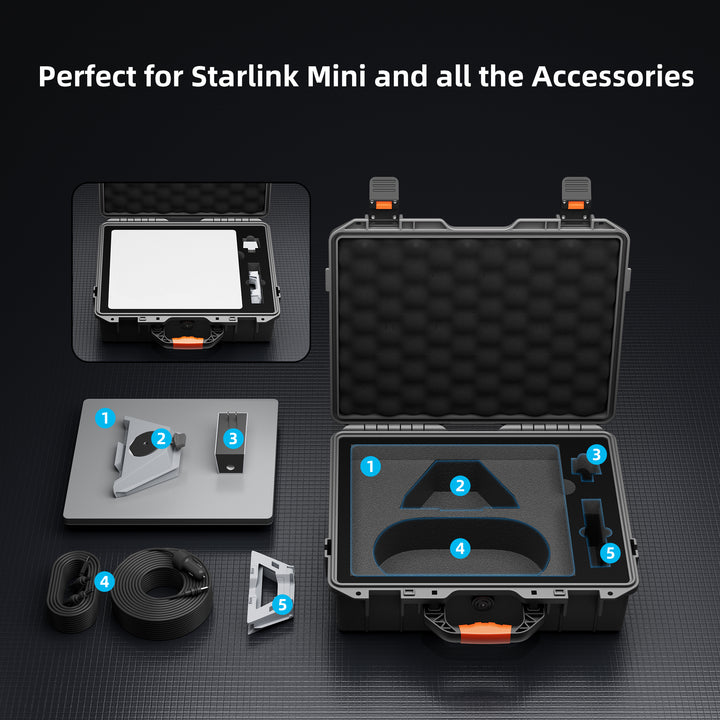 Starlink Mini Medium Grey Hard Protective Travel Case with