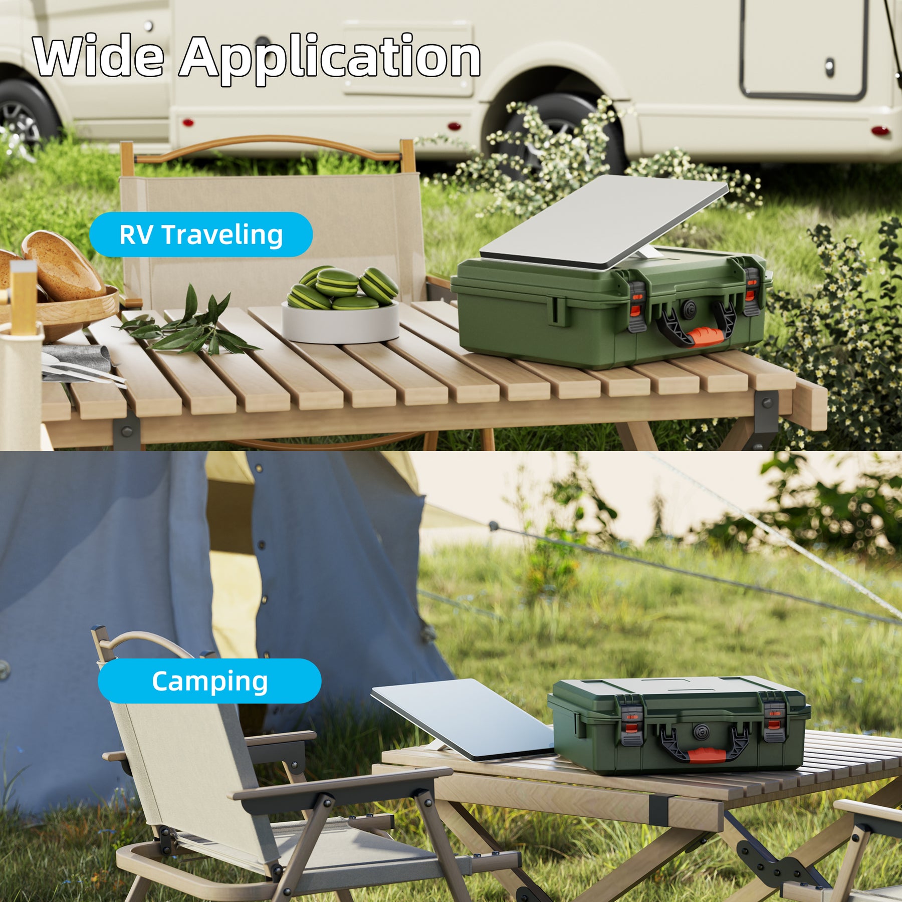 Étui Rigide De Protection Pour YOTO Mini - Coque Robuste Anti-chocs - Accès Aux Ports - Bleu Et Blanc - 5