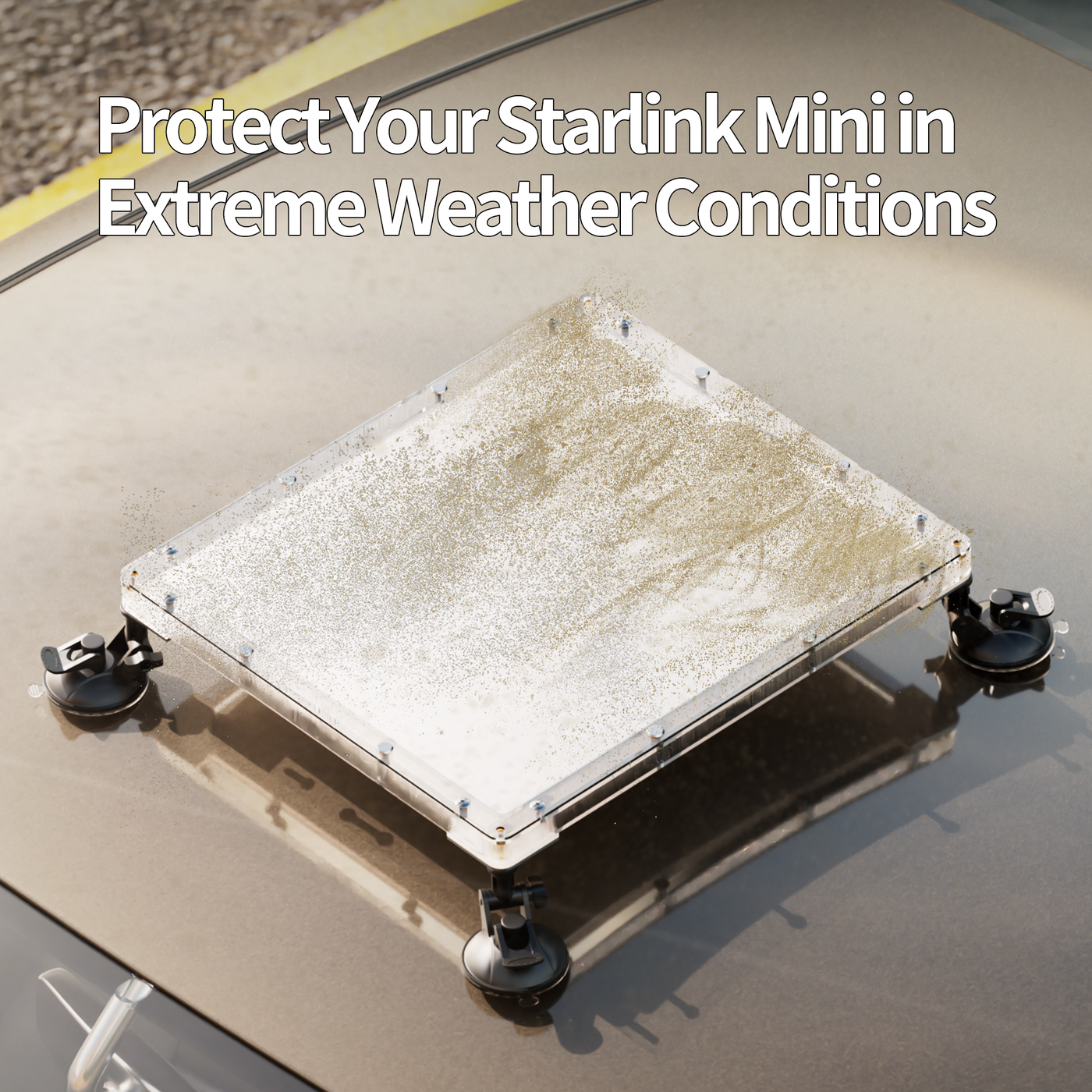 Starlink MINI Protective Cover with Suction Cup Mount for Car Window