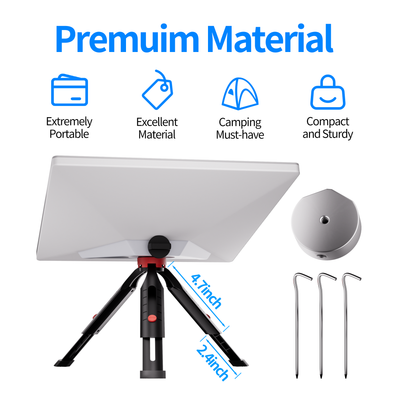 7.1" Starlink Mini Extendable Tripod with Tripod Adapter and Tent Pegs