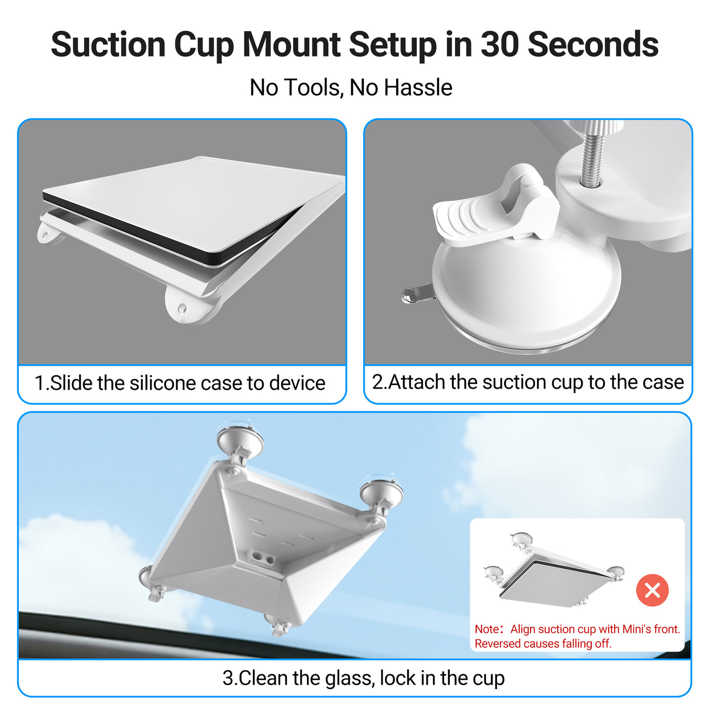 Starlink Mini Car Mount with Protective Silicone Case and Suction Cup for Sunroof, Car Window, RV Skylight