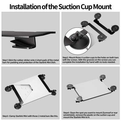 Starlink Mini Car Suction Cup Mount Secure Mounting Kit for Car Windows & Sunroofs Ensure Stable Satellite Signals