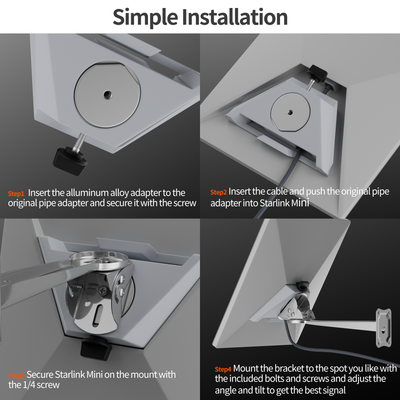 Starlink Mini Adjustable Wall Mount Bracket Kit with Mount Adapter