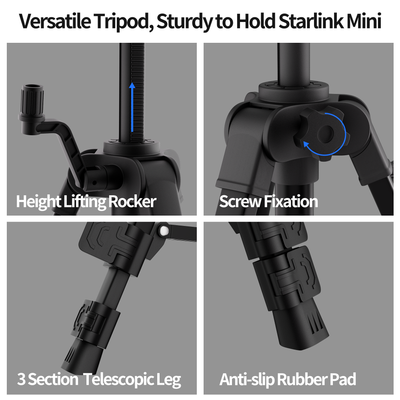 Starlink Mini 27" Portable Extendable Tripod with 1/4 Inch Nut Tripod Adapter