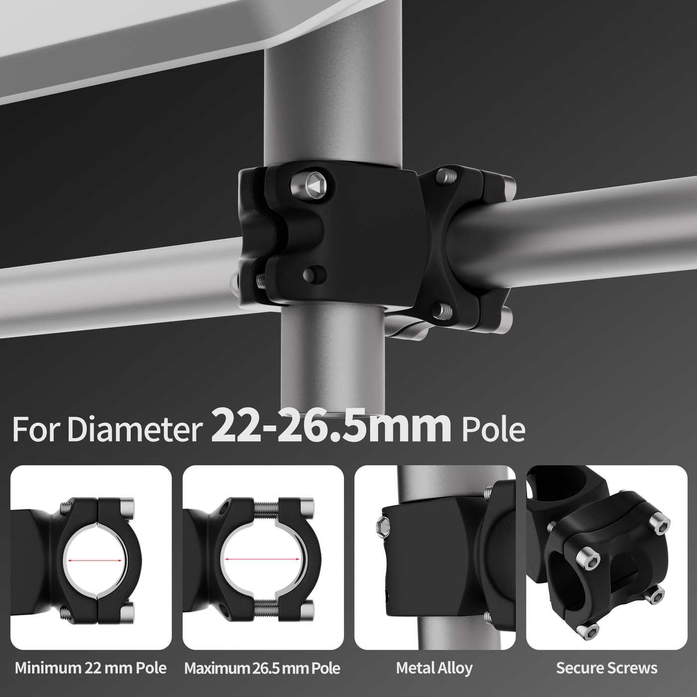 Starlink Mini Pole Mount Kit with Aluminum Alloy Pipe for 0.87"-1.04" Pole