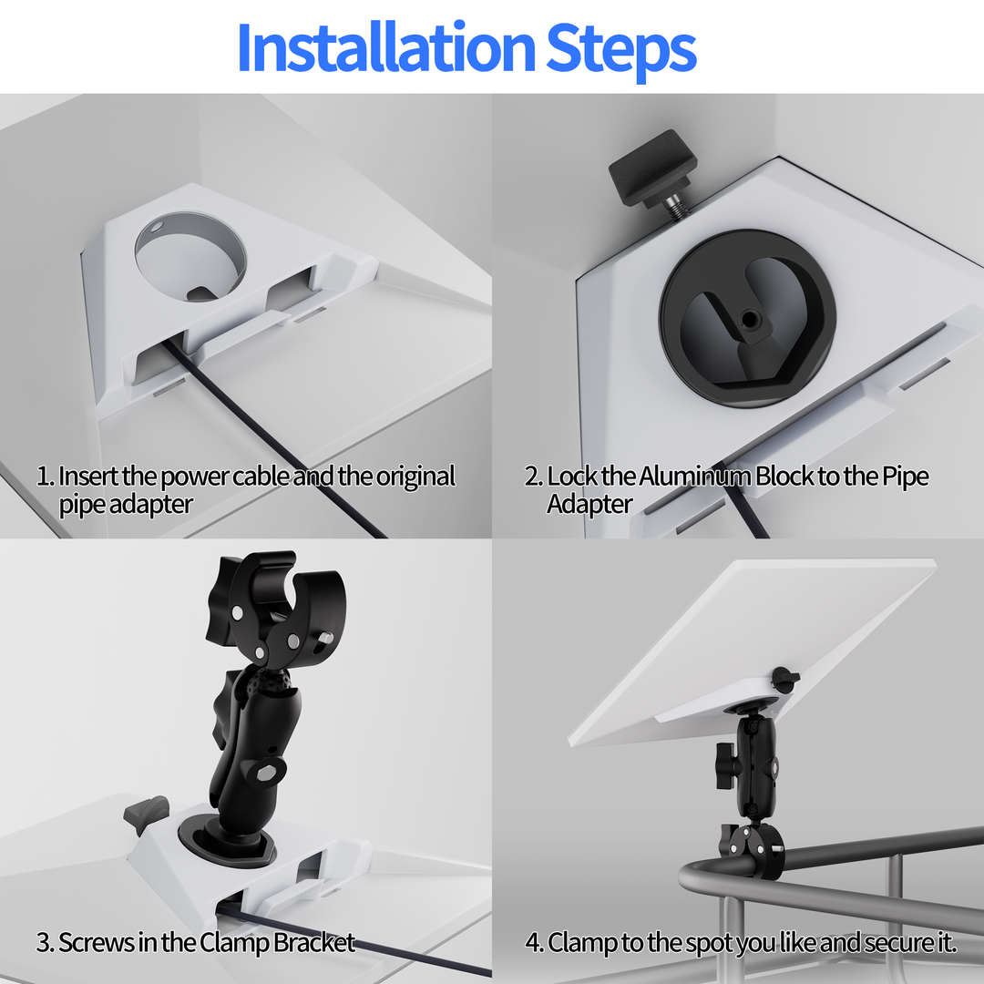 Starlink Mini Clamp with Double Ball Head Magic Arm and Tripod