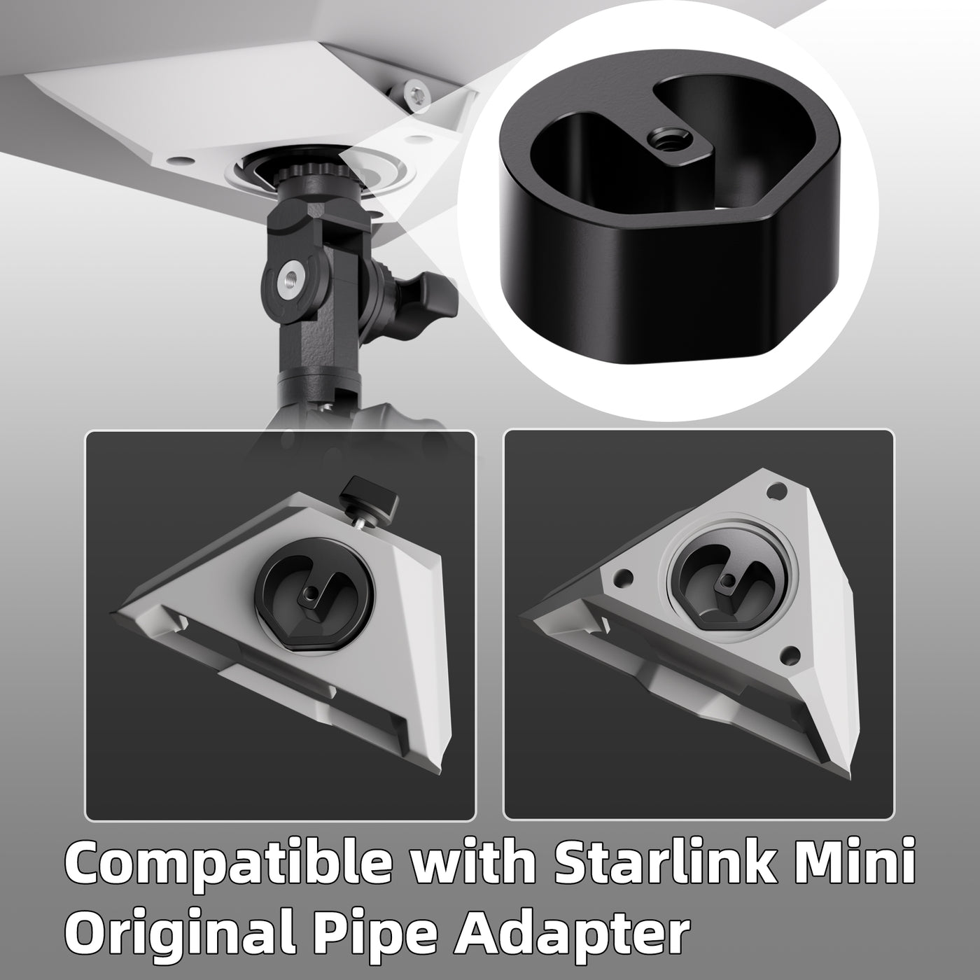 Starlink Mini-Klemmhalterung mit 1/4-Zoll-Schraubhalterung und Stativadapter
