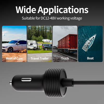 Starlink Mini 12V-48V Heavy Duty Car Charger to DC Power Cord - 9.84FT/3M