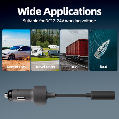 Starlink Mini Car Power Adapter Cigarette Lighter Plug with 12V/24V to 20V DC Converter for DC Cable