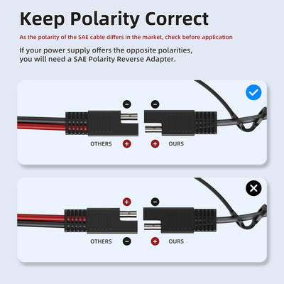 Starlink Mini SAE to DC Plug Adapter Power Cable – 18AWG – 3.28FT/1M