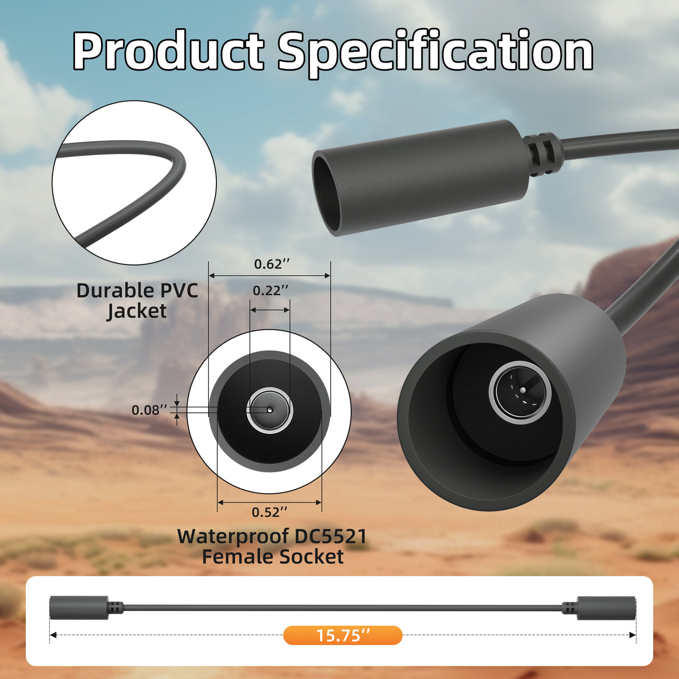 Starlink Mini DC Power Extension Cable (10A) | Waterproof, Dustproof & Anti-EMI Shielded Extender for Outdoor Use