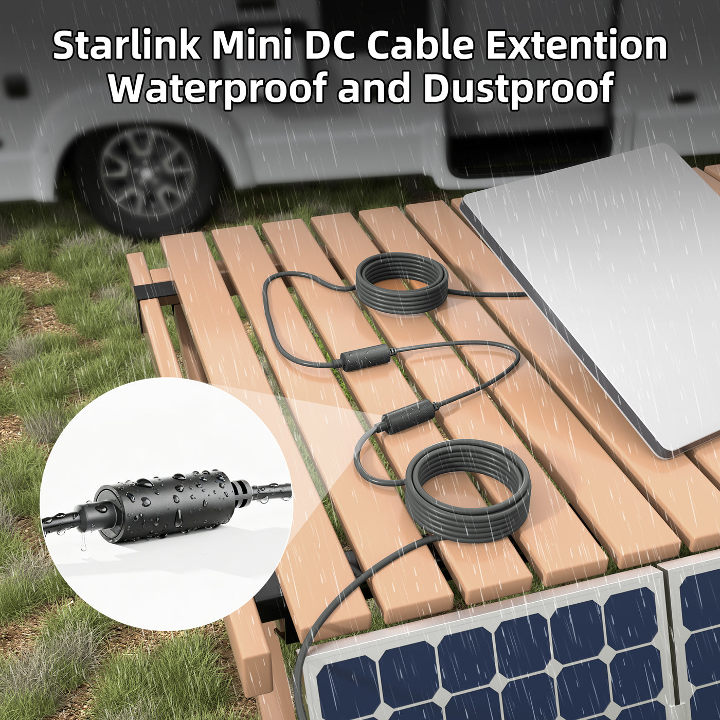 Starlink Mini DC Power Extension Cable (10A) | Waterproof, Dustproof & Anti-EMI Shielded Extender for Outdoor Use