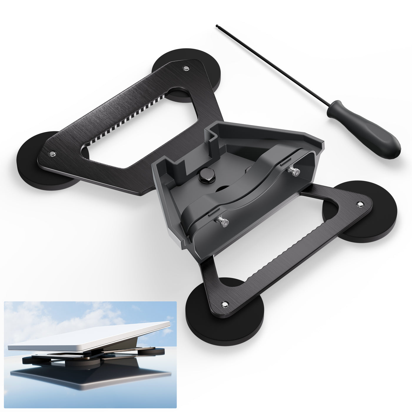 Starlink Mini Magnetic Roof Mount with Anti-Theft Lock No-Drill for Vehicle Roofs & Marine Use