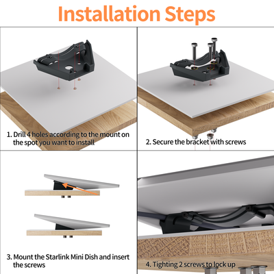 Starlink Mini Mobility Mount Aluminum Alloy Anti-Theft Kickstand Kit