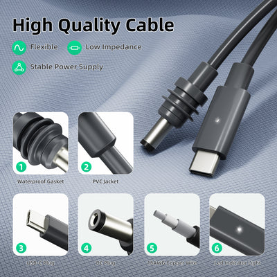 Starlink Mini USB-C to DC Cable with Power Indicator Light - 9.84FT/3M