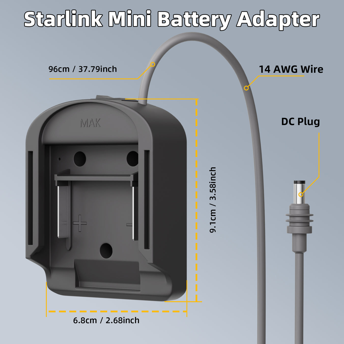 Starlink Mini DC Power Cable with Makita 18V Battery Adapter - 3.28FT/1M