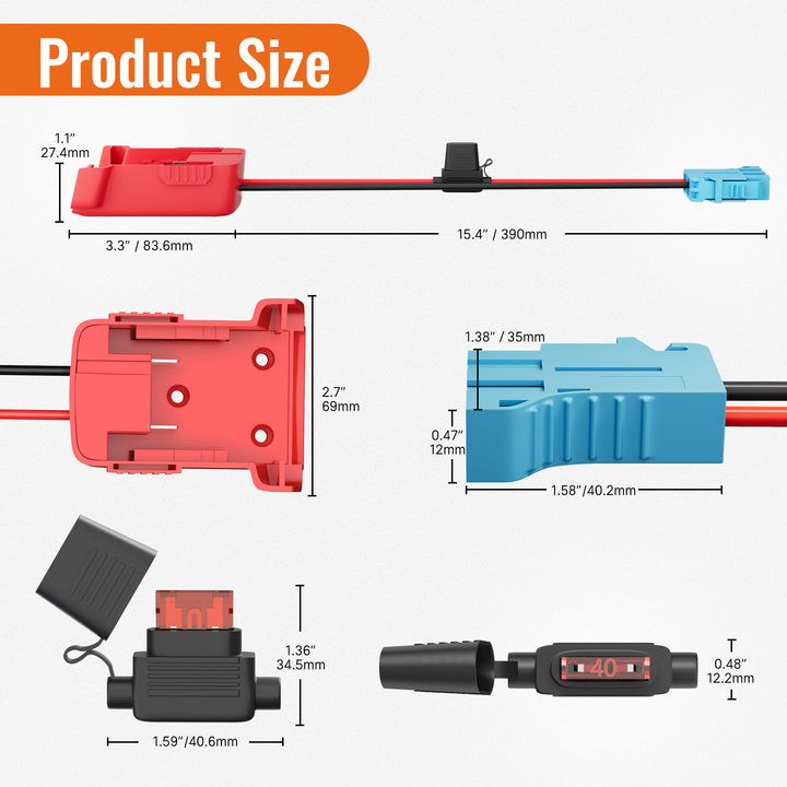 peg perego plug Milwaukee 18V Battery Power Wheel Adapter with Peg-Perego Connector – DAIER