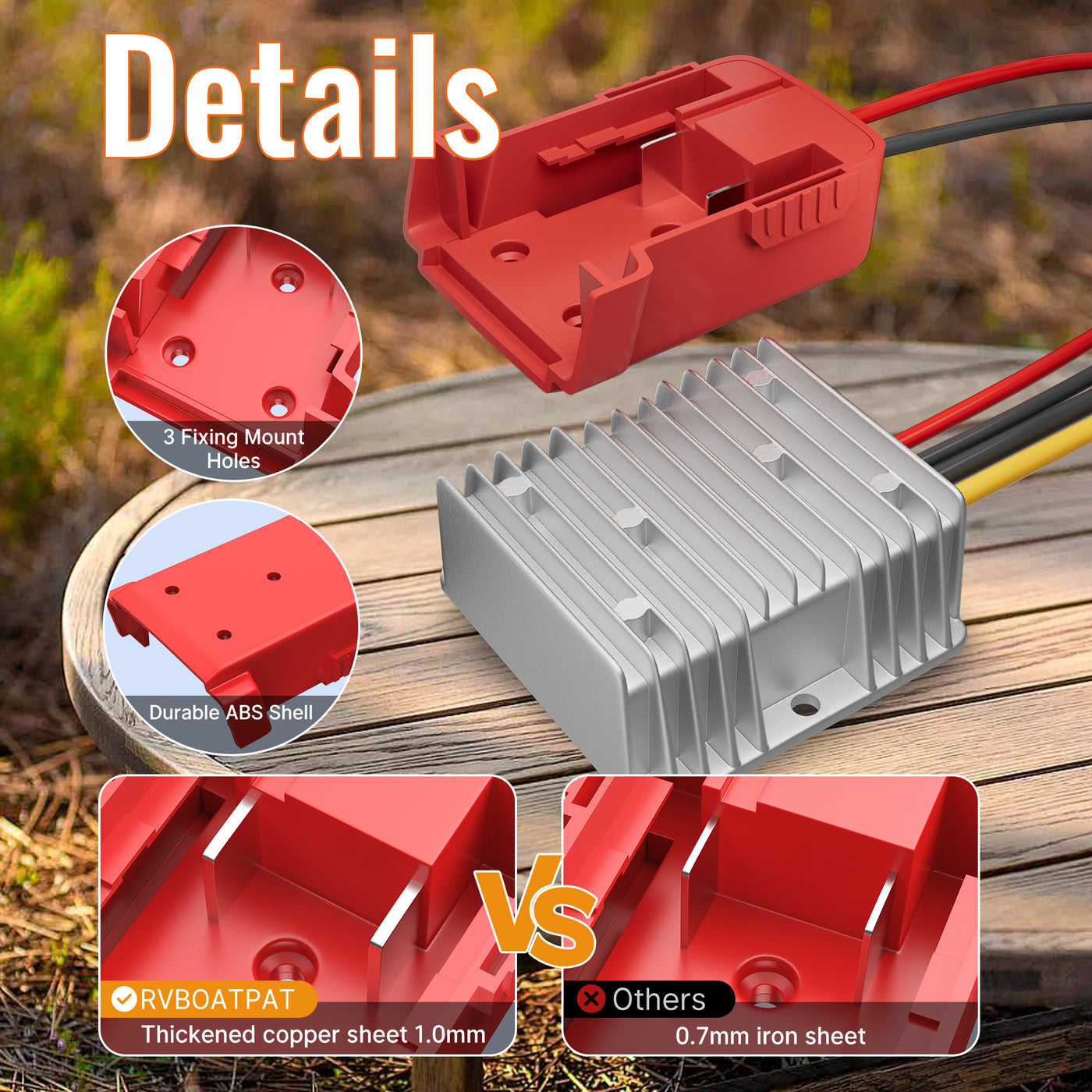 Milwaukee M18 Power Wheel Battery Adapter with 18V to 12V Step Down Converter