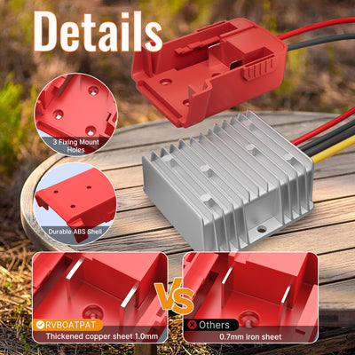 Milwaukee M18 Power Wheel Battery Adapter with 18V to 12V Step Down Converter