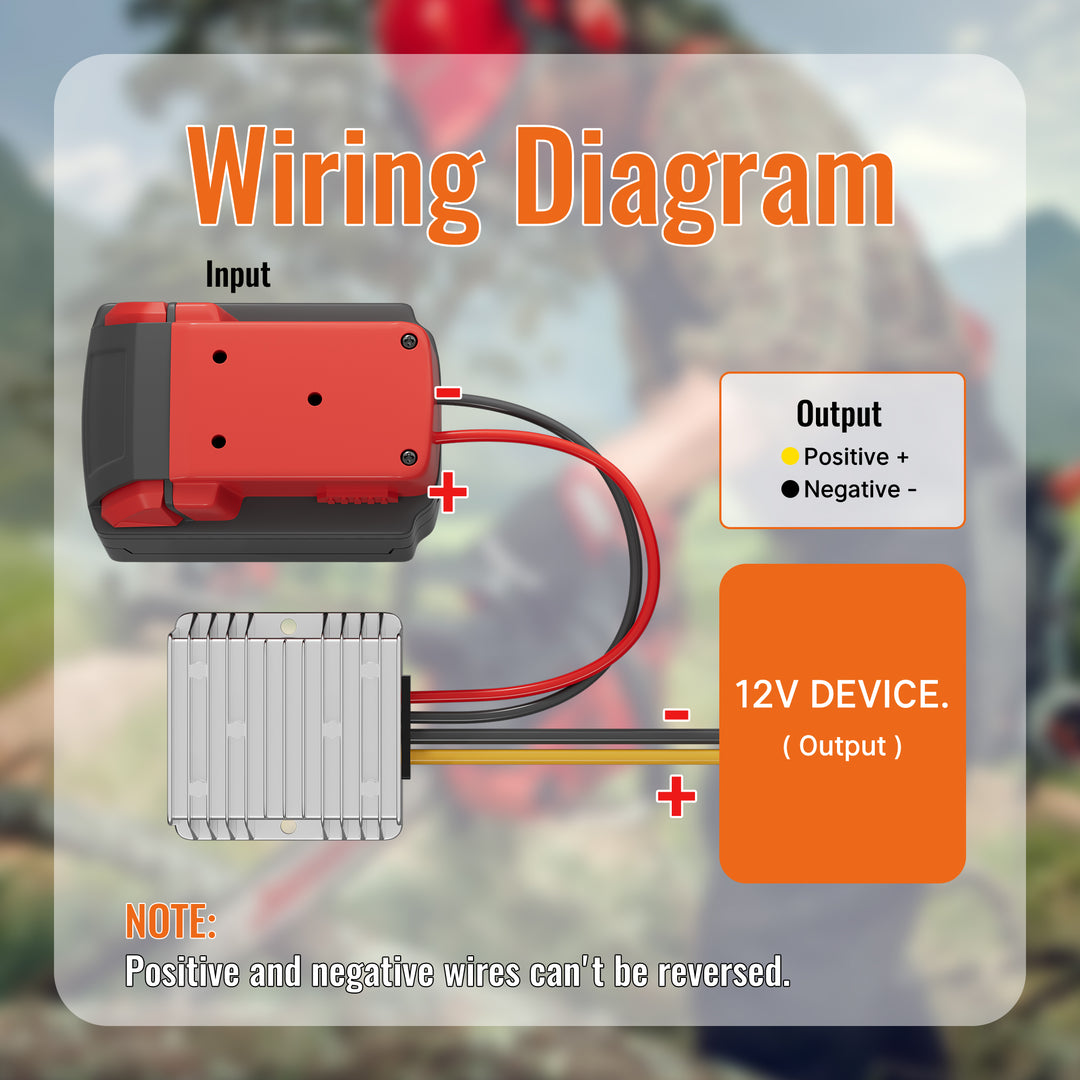 Convertidor reductor de 18 V a 12 V para ilwaukee 18 Power Wheels Adaptador de batería DC 12V