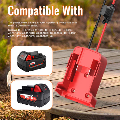 Power Wheels Battery Adapter Converter Kit for Milwaukee M18 Batteries
