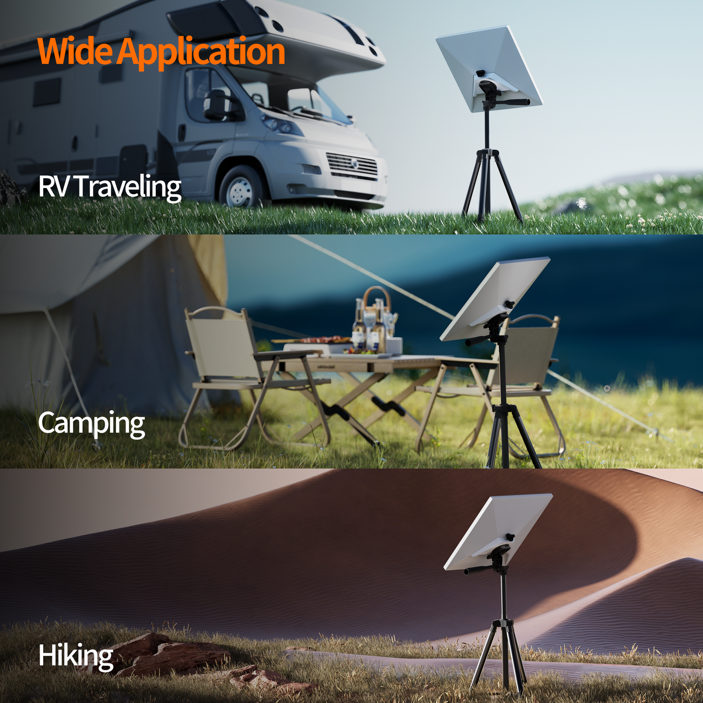 18.9" Starlink Mini Extendable Tripod with Mount Adapter and Bubble Level