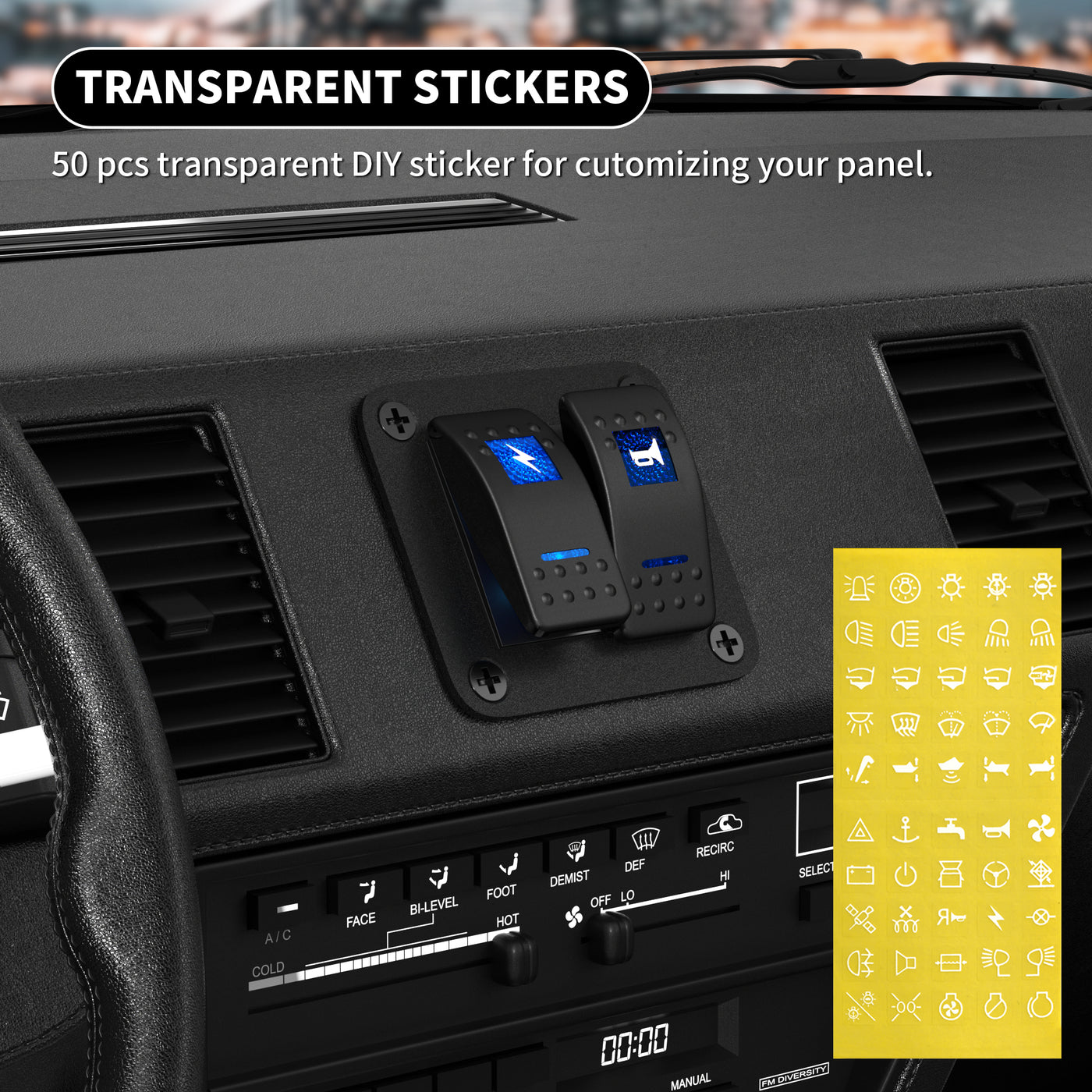 Pre-wired 2 Gang Rocker Switch Panel With Dual LED – DAIER