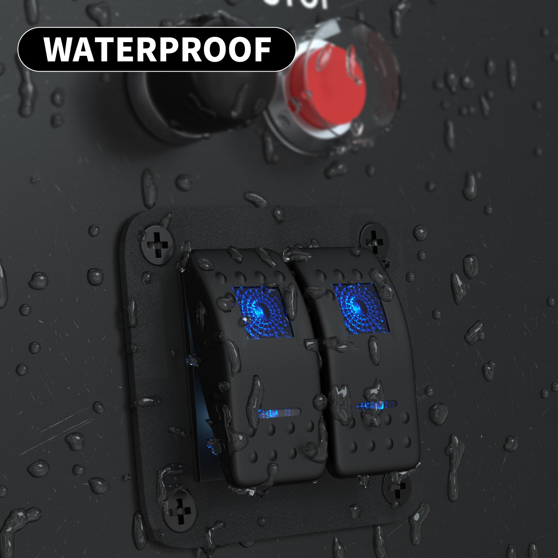 Pre-wired 2 Gang Rocker Switch Panel With Dual LED – DAIER