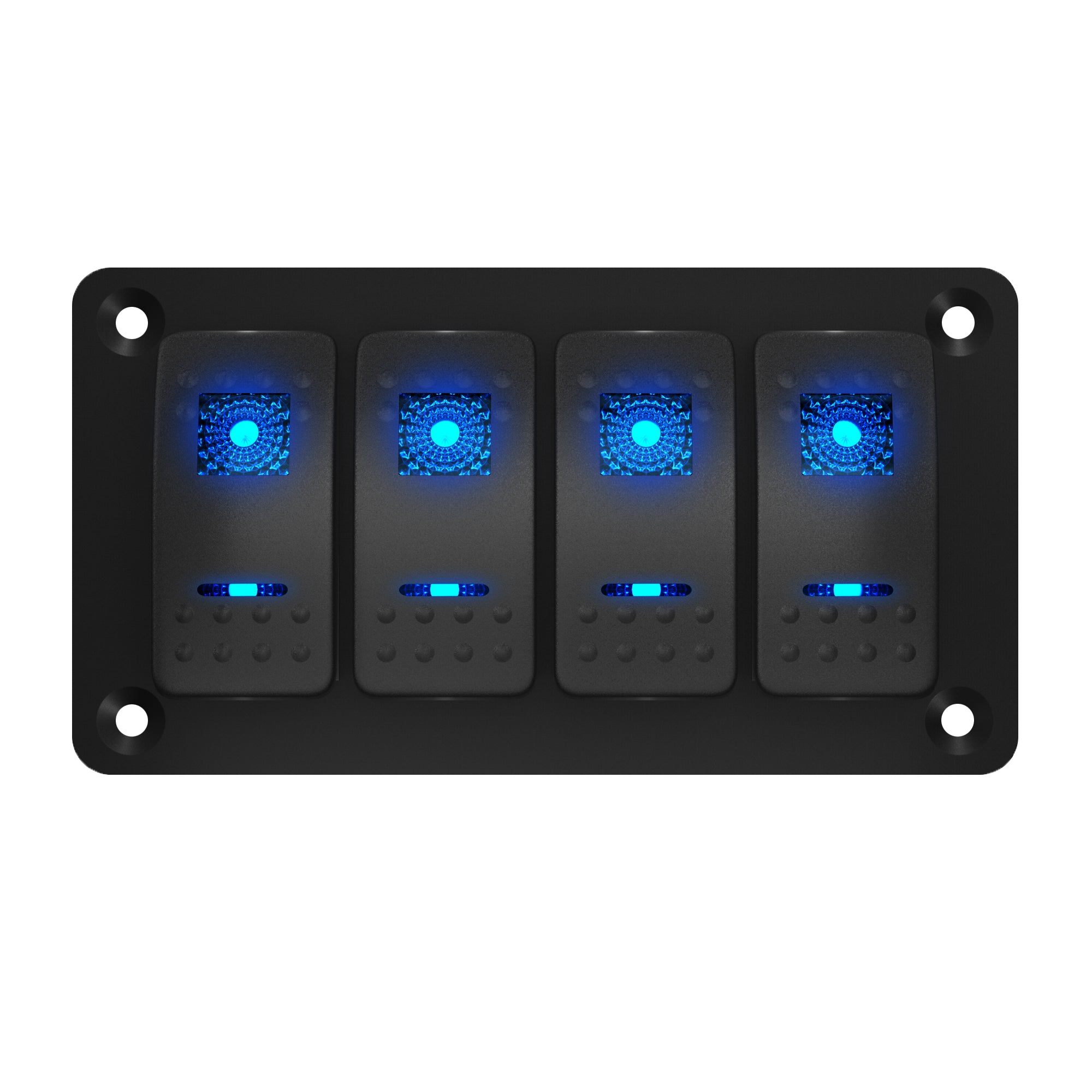 Compact Light Switch Panel 12V 4 Gang Dual Light Switch Panel with Sticker – DAIER