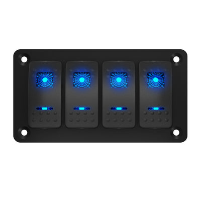 12V 4 Gang Dual Light Switch Panel with Sticker - DAIER
