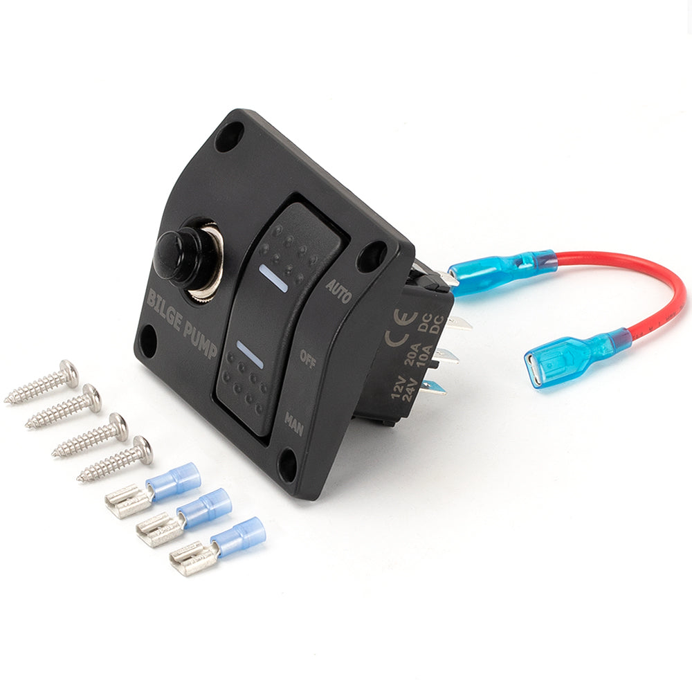 Bilge Rocker Switch 3 Way Bilge Pump Rocker Switch Panel with 15A Circuit Breaker – DAIER