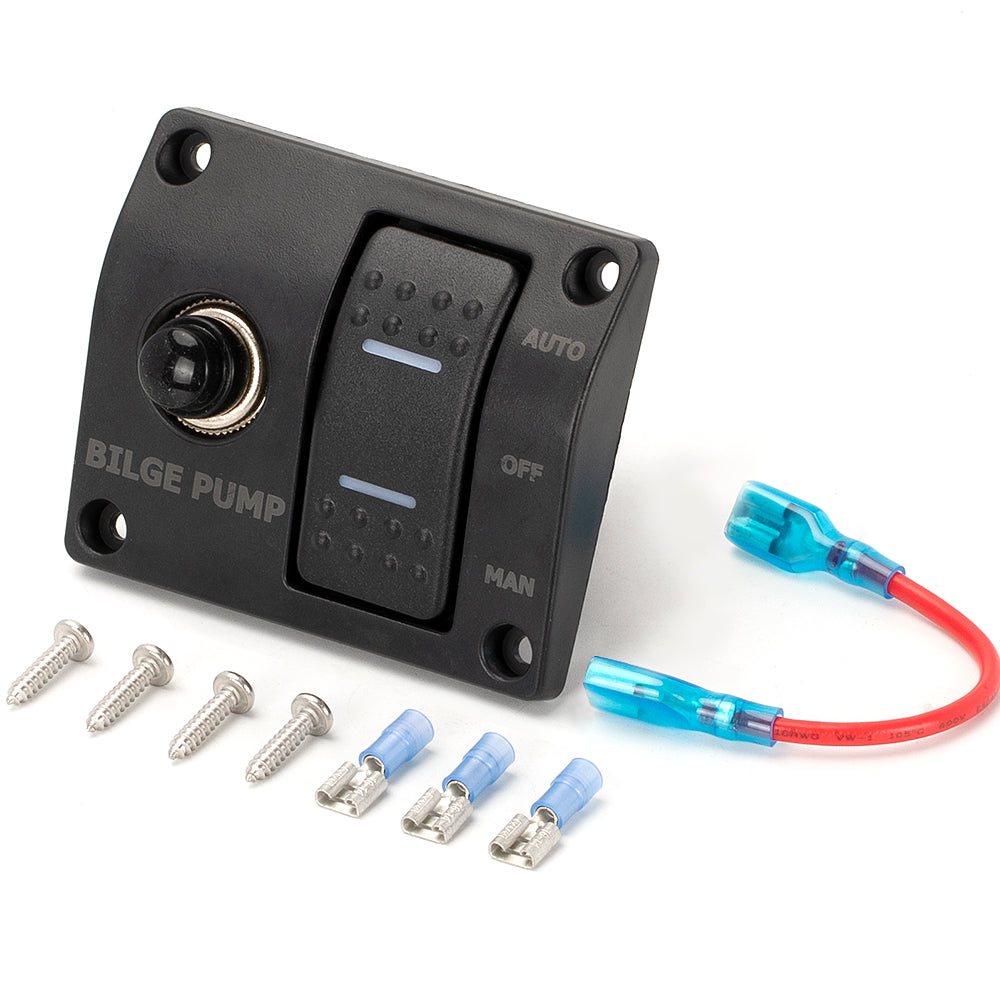3 Way Bilge Pump Rocker Switch Panel with 15A Circuit Breaker - DAIER