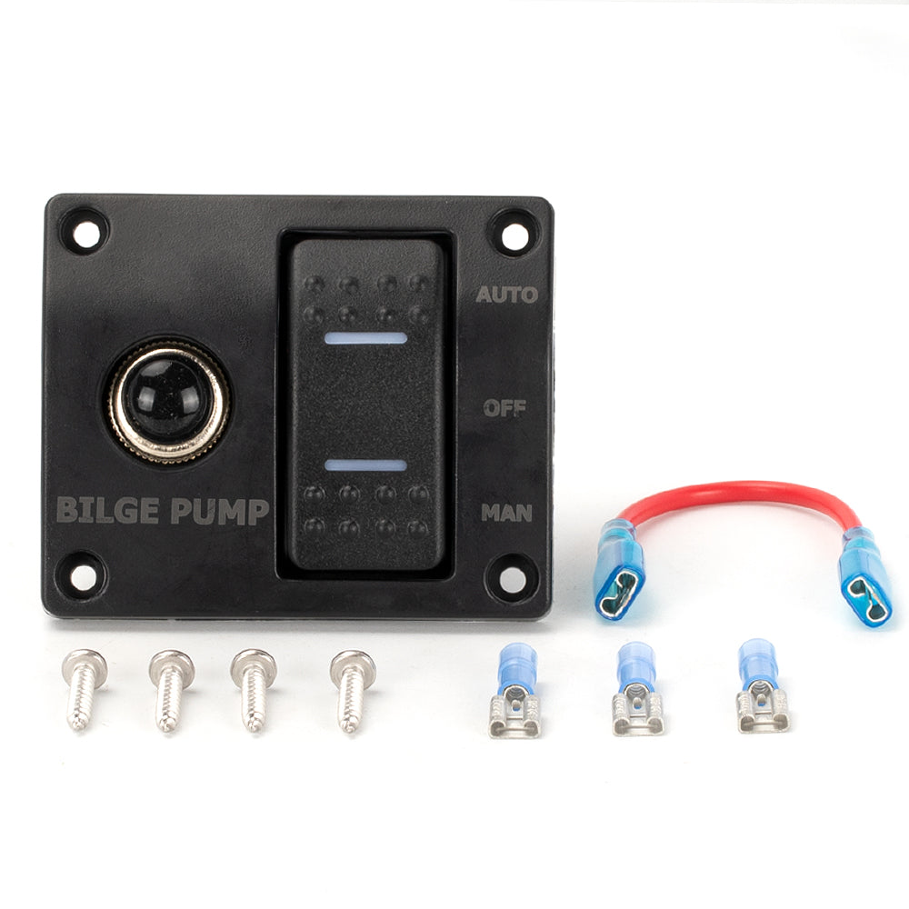 3 Way Bilge Pump Rocker Switch Panel with 15A Circuit Breaker - DAIER