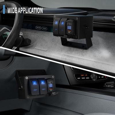 2-Gang-Wippschalter-Panel-Box mit PD Typ C und QC 3.0 USB-Ladegerät