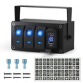 Boîtier d'interrupteurs à bascule à 3 voies avec double chargeur USB (PD et QC 3.0) et voltmètre 