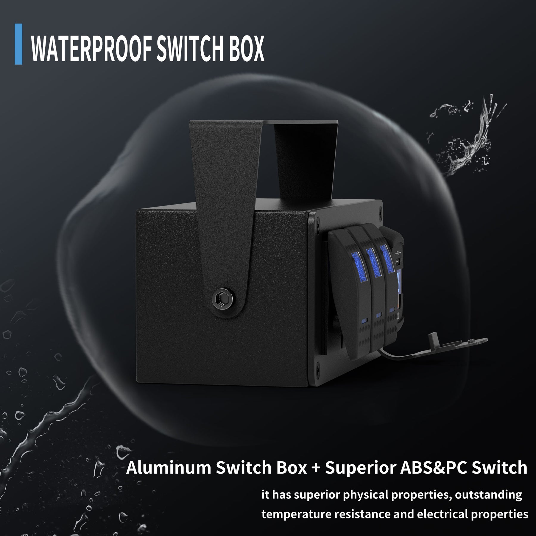 3 Gang Rocker Switch Box w/ Dual USB Charger (PD & QC 3.0) & Voltmeter ...