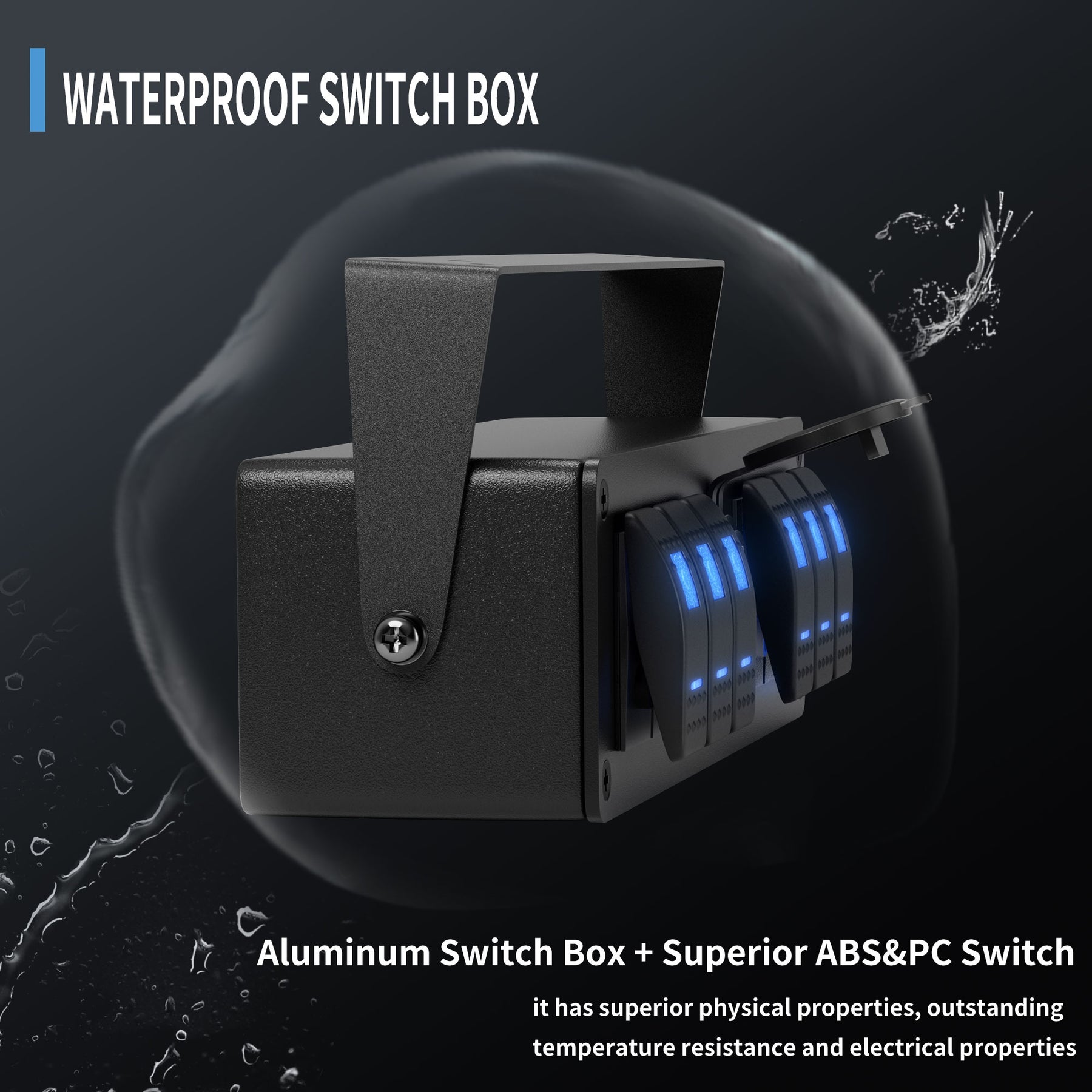 Audio Rocker Switch Box 6 Gang Rocker Switch Box with PD & QC3.0 Dual USB Charger | 12V/24V Wa ...