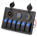 Waterproof 6 Gang Plastic Switch Panel with 15A Inline Fuse