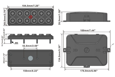Multi-Color Backlight 12 Gang Switch Panel Relay System for Truck, Jeep, UTV, Boat