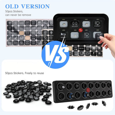 16 Gang Switch Panel Relay System Kit with Reusable Icons for Off-Road, Marine