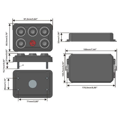5 Gang Switch Panel Electronic Relay System Car Touch Switch Box